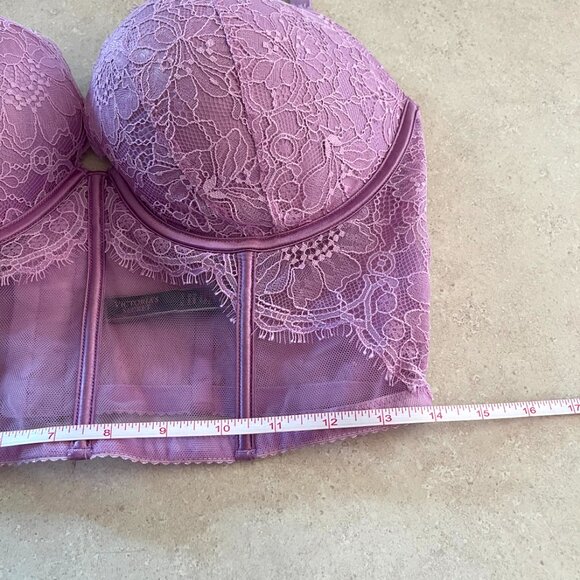 Victoria's Secret Very Sexy Push Up Bra Purple Lace Size 38D Corset - Picture 5 of 8